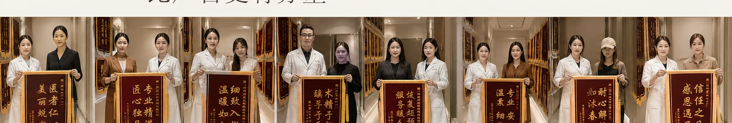 禾思深圳旗舰店走廊陈列的顾客锦旗